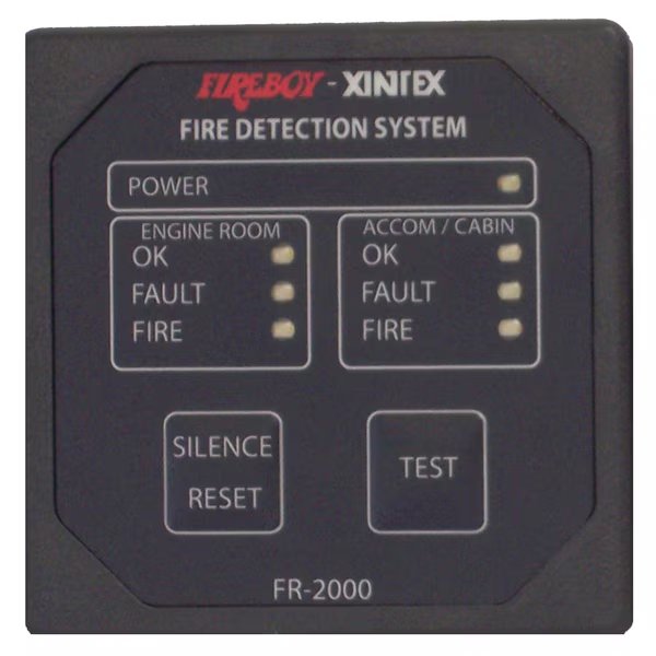 2 Zone Fire Detection & Alarm Panel, Fireboy-Xintex, Mfr#: FR-2000-R